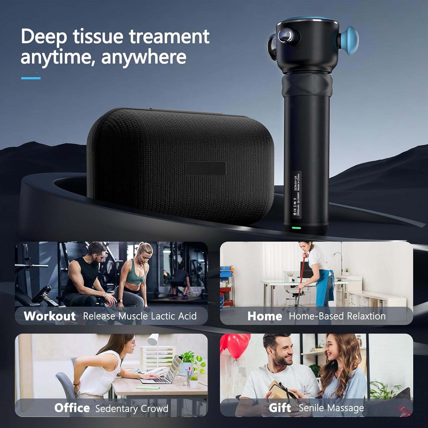 Portable Percussion Massage Gun – Quiet & Adjustable Speeds