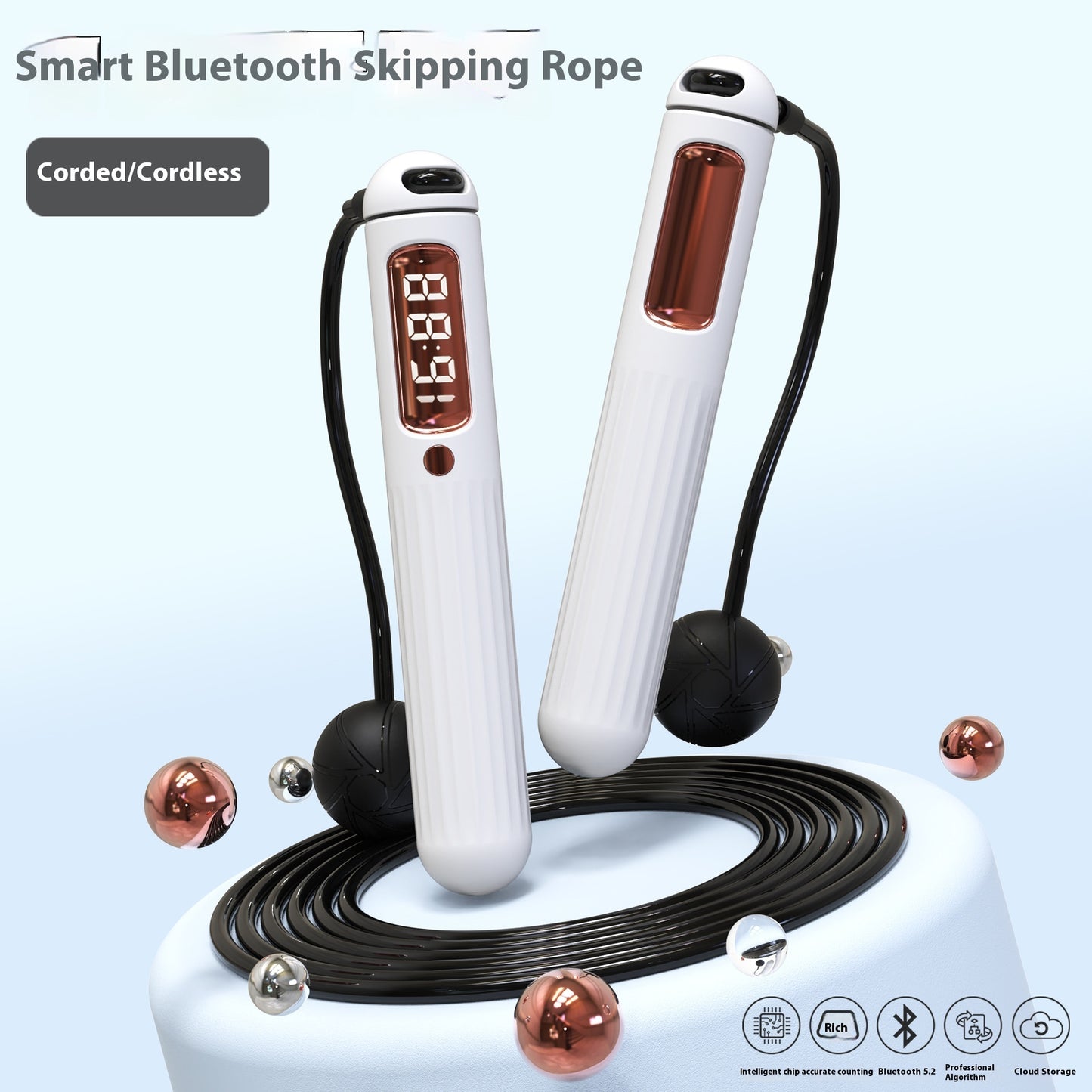 Smart Bluetooth Skipping Rope – Weighted Counter Jump Rope